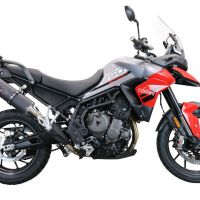 Scarico GPR compatibile con  Triumph Tiger 850 2020-2024, Furore Evo4 Nero, Scarico omologato, silenziatore con db killer estraibile e raccordo specifico