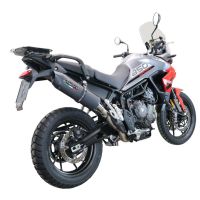 Scarico GPR compatibile con  Triumph Tiger 850 2020-2024, Furore Evo4 Nero, Scarico omologato, silenziatore con db killer estraibile e raccordo specifico