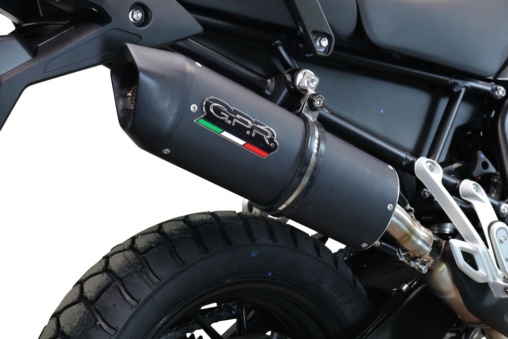 Scarico GPR compatibile con  Triumph Tiger 850 2020-2024, Furore Evo4 Nero, Scarico omologato, silenziatore con db killer estraibile e raccordo specifico