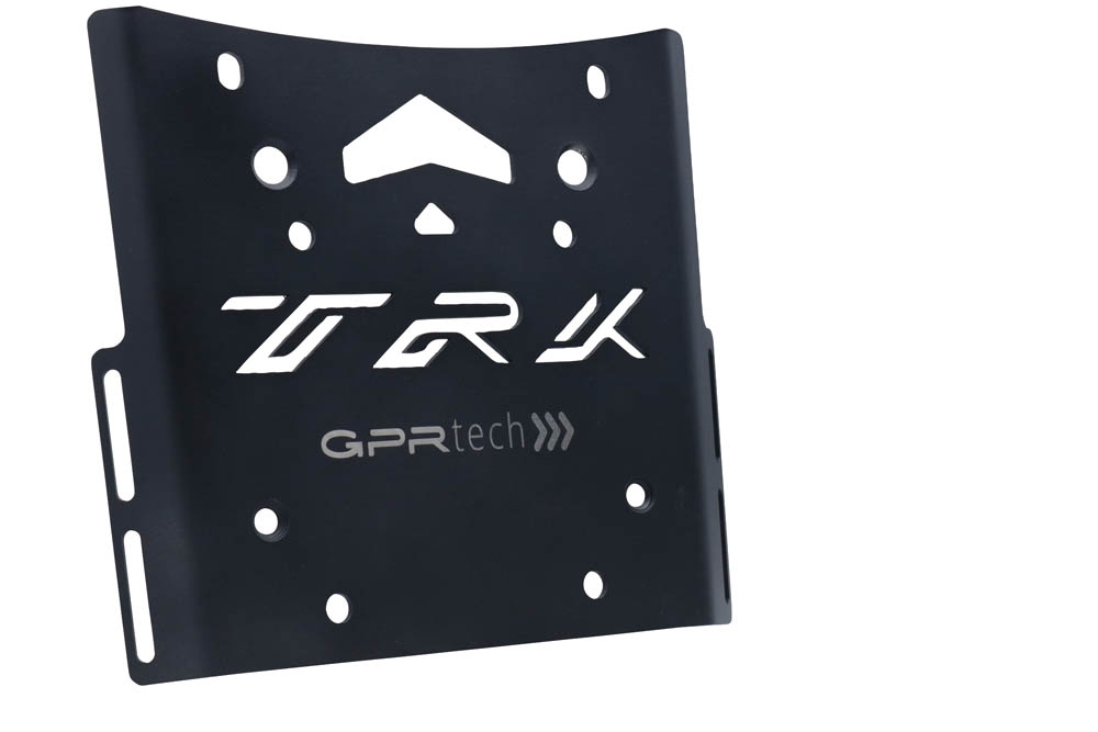 GPR TECH compatible with  GPR TECH Specific fitting plate Top Case ALPITECH 55 LT Specific fitting plate Top Case ALPITECH 55 LT compatible with original luggage rack,stainless steel made with 4 anchor points