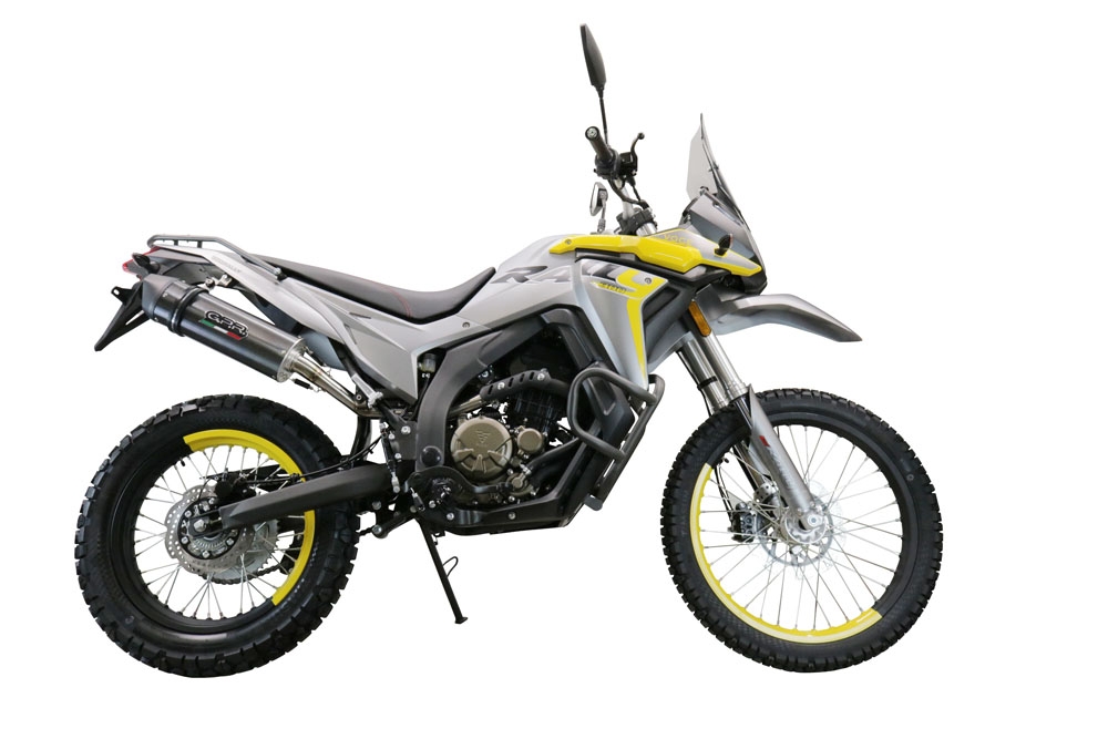 GPR exhaust compatible with  Voge 300Rally 2022-2024, Furore Evo4 Nero, Homologated legal slip-on exhaust including removable db killer, link pipe and catalyst 