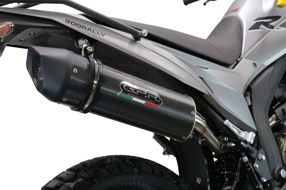 Scarico GPR compatibile con  Voge 300Rally 2022-2024, Furore Evo4 Poppy, Terminale di scarico omologato, fornito con db killer estraibile, catalizzatore e raccordo specifico