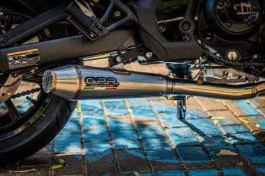 Scarico GPR compatibile con  Kawasaki Vulcan 650 S 2014-2016, Ultracone, Scarico completo omologato,fornito con db killer estraibile,catalizzatore e collettore
