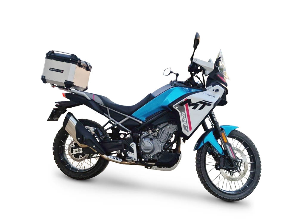 TOP CASE - BAULETTO GPR TECH COMPATABILE CON Cf Moto 450MT 2023/2025 Euro5 Plus GPR TECH BAULETTO TOP CASE ALPI-TECH 35 LT. COLORE ARGENTO CON PIASTRA SPECIFICA 