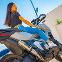 GPR exhaust compatible with  Honda X-Adv 750 2016-2020, Deeptone Inox, Homologated legal slip-on exhaust including removable db killer and link pipe 