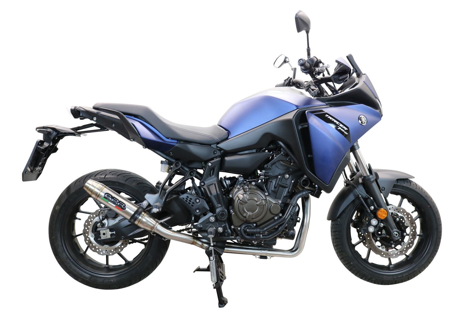 Scarico GPR compatibile con  Yamaha Tracer 7 2021-2024, Deeptone Inox, Scarico completo racing, fornito con db killer estraibile e collettore, non conforme per uso stradale