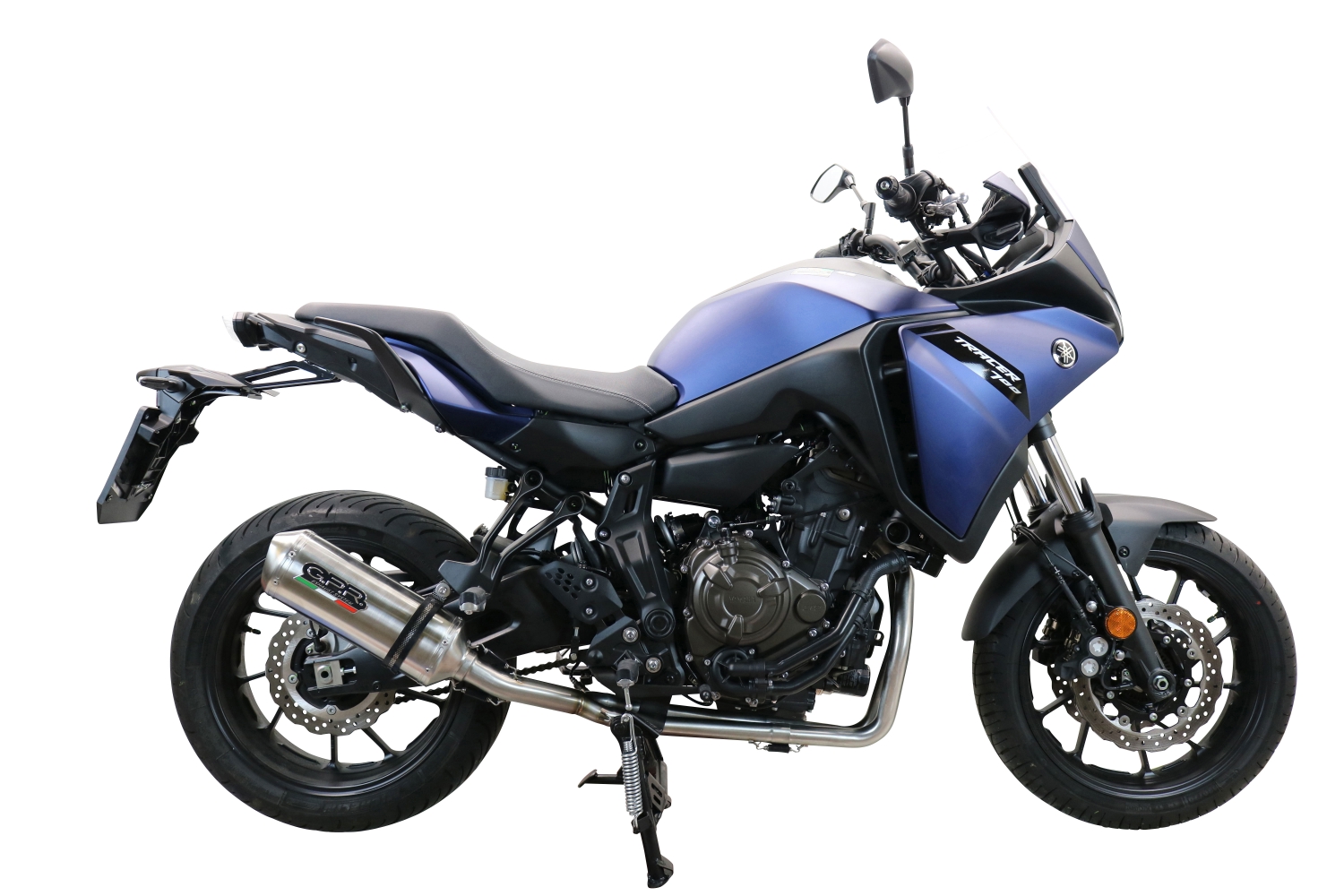 Scarico GPR compatibile con  Yamaha Tracer 7 2021-2024, Satinox , Scarico completo omologato,fornito con db killer estraibile,catalizzatore e collettore