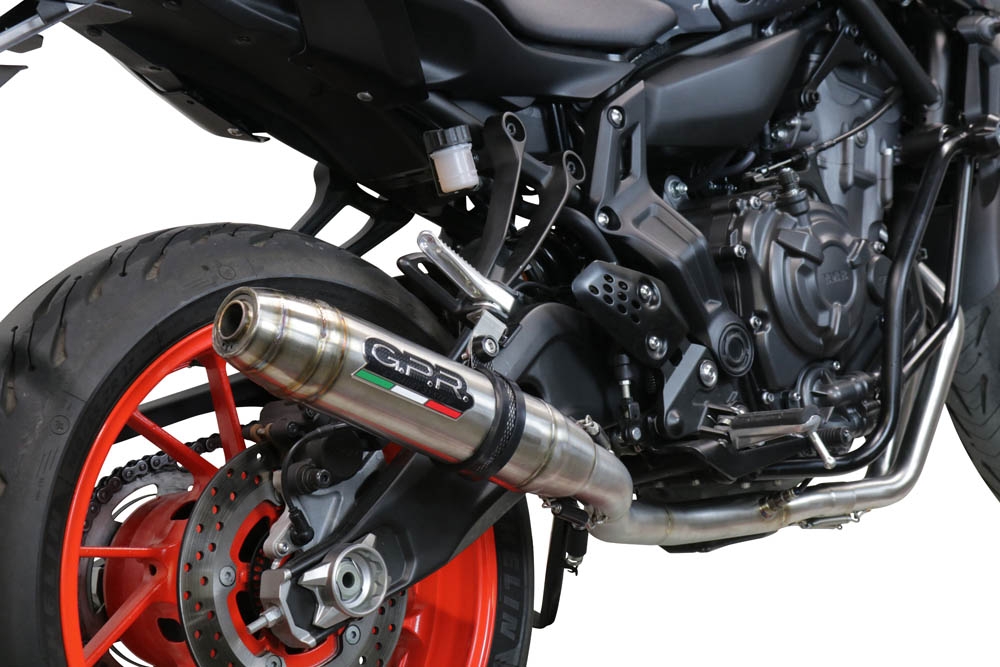Scarico GPR compatibile con  Yamaha Mt-07  2017-2020, Deeptone Inox, Scarico completo racing, fornito con db killer estraibile e collettore, non conforme per uso stradale