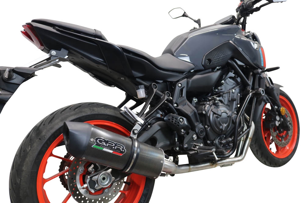 Scarico GPR compatibile con  Yamaha Mt-07  2021-2024, Furore Evo4 Poppy, Scarico completo omologato,fornito con db killer estraibile,catalizzatore e collettore