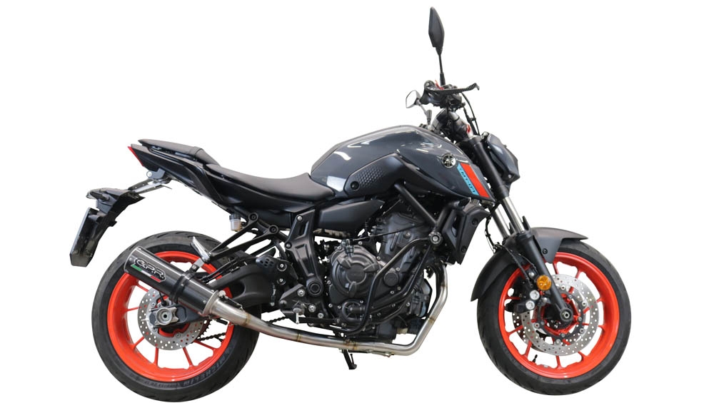 GPR exhaust compatible with  Yamaha Mt-07  2021-2024, M3 Poppy , Homologated legal full system exhaust, including removable db killer and catalyst 