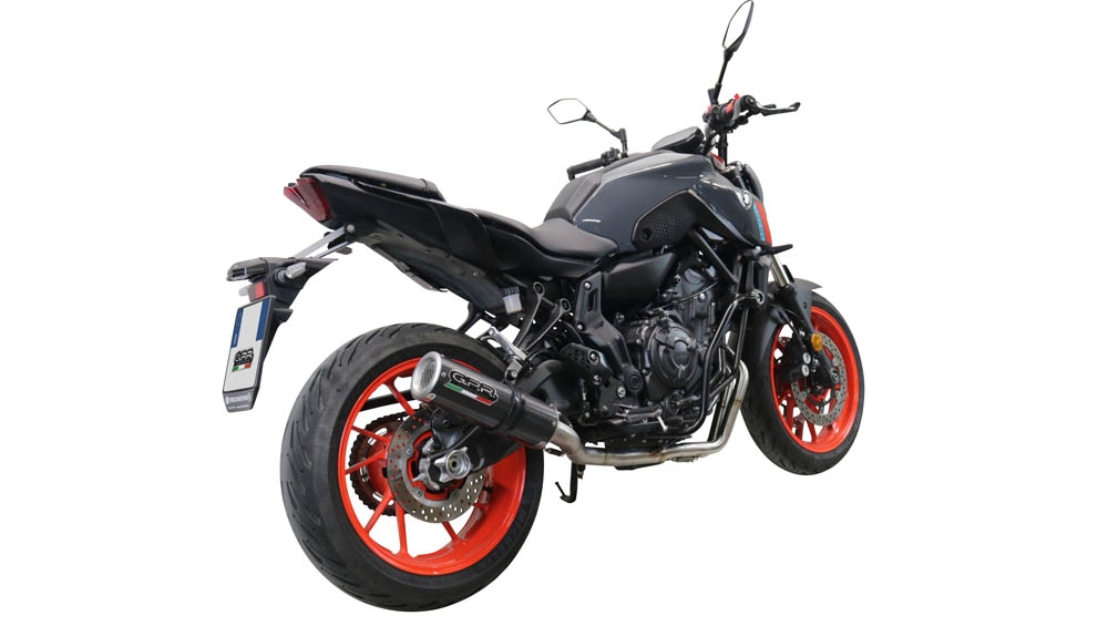GPR exhaust compatible with  Yamaha Mt-07  2021-2024, M3 Poppy , Homologated legal full system exhaust, including removable db killer and catalyst 