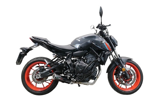 GPR exhaust compatible with  Yamaha Mt-07  2021-2024, M3 Black Titanium, Homologated legal full system exhaust, including removable db killer and catalyst 