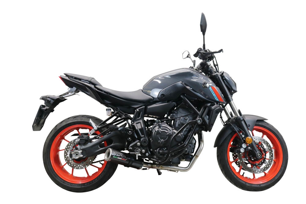GPR exhaust compatible with  Yamaha Mt-07  2021-2024, M3 Poppy , Homologated legal full system exhaust, including removable db killer and catalyst 