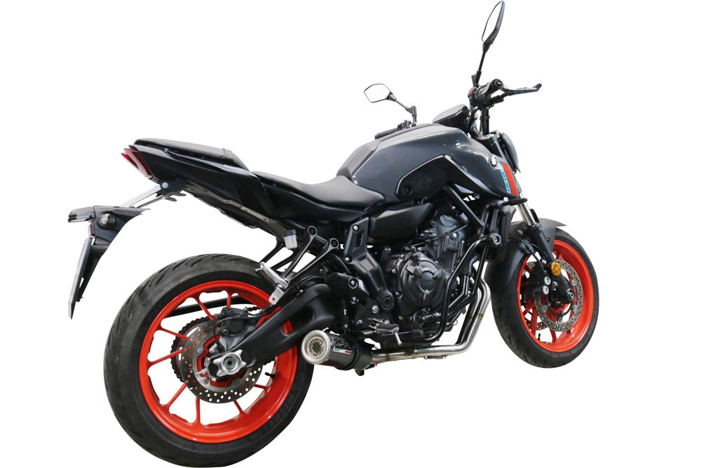 GPR exhaust compatible with  Yamaha Mt-07  2021-2024, M3 Poppy , Homologated legal full system exhaust, including removable db killer and catalyst 