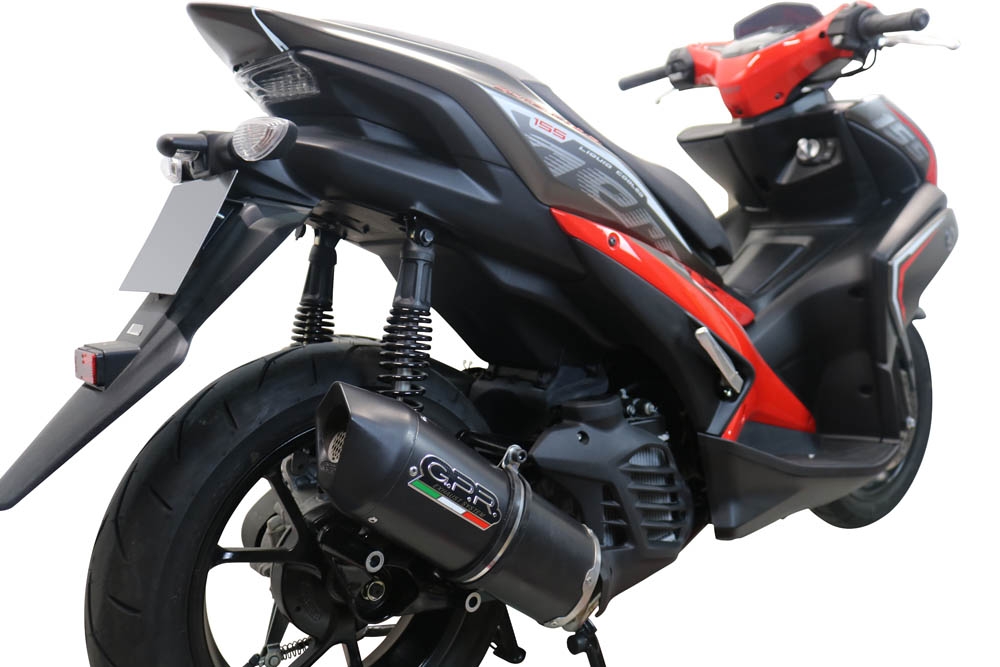Scarico GPR compatibile con  Yamaha Aerox 155 VVA 2021-2023, Furore Nero, Scarico completo racing, fornito con db killer estraibile e collettore, non conforme per uso stradale