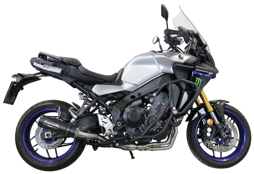 GPR exhaust compatible with  Yamaha Tracer 9 2021-2024, M3 Black Titanium, Homologated legal full system exhaust, including removable db killer and catalyst 