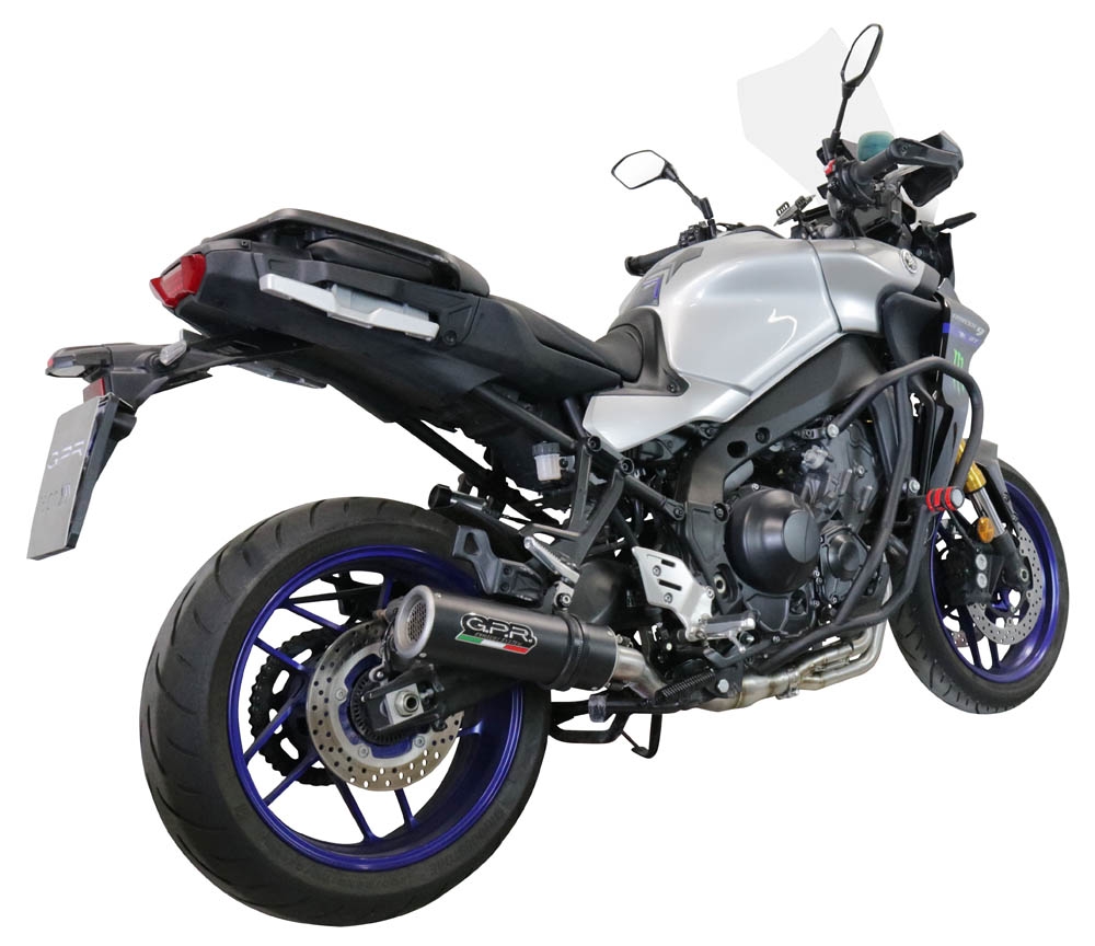 GPR exhaust compatible with  Yamaha Tracer 9 2021-2024, M3 Black Titanium, Homologated legal full system exhaust, including removable db killer and catalyst 