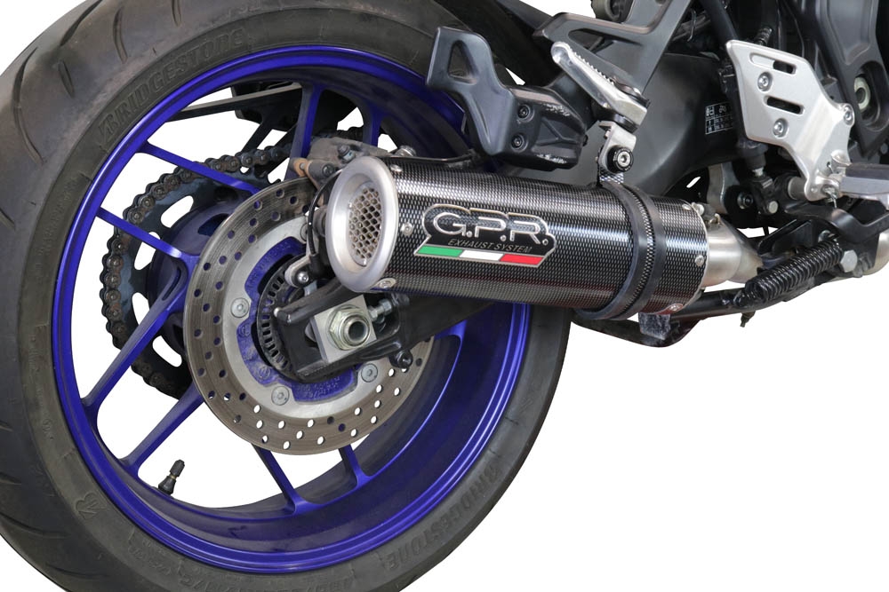 Scarico GPR compatibile con  Yamaha Tracer 9 2021-2024, M3 Poppy , Scarico completo omologato,fornito con db killer estraibile,catalizzatore e collettore