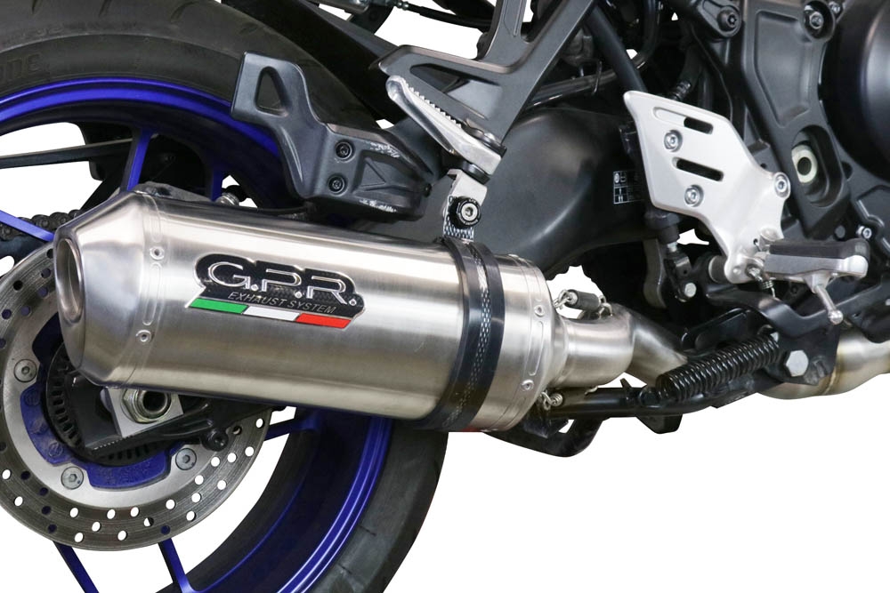 Scarico GPR compatibile con  Yamaha Tracer 9 2021-2024, Satinox , Scarico completo omologato,fornito con db killer estraibile,catalizzatore e collettore