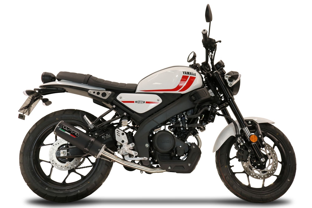 GPR exhaust compatible with  Yamaha XSR 125 2021-2024, M3 Black Titanium, Homologated legal full system exhaust, including removable db killer and catalyst 