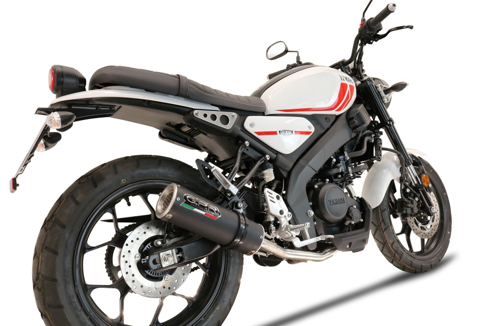 GPR exhaust compatible with  Yamaha XSR 125 2021-2024, M3 Black Titanium, Homologated legal full system exhaust, including removable db killer and catalyst 