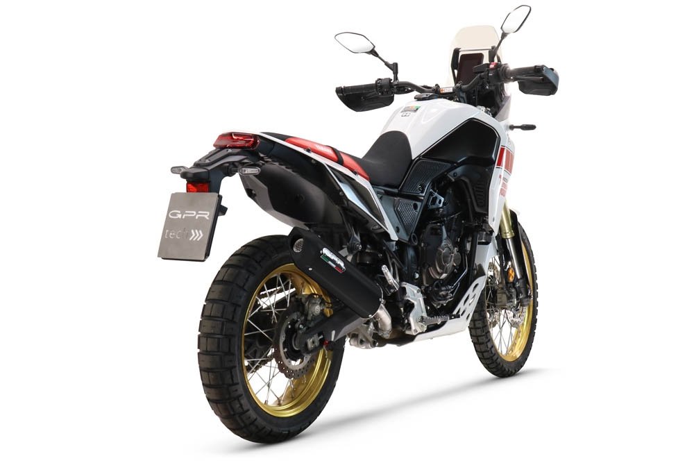 GPR escape compatível com  Yamaha Tenere 700 2019-2020, Furore Evo4 Nero, Escape legal, homologado, silenciador com db killer removível e tubo de ligação específico 
