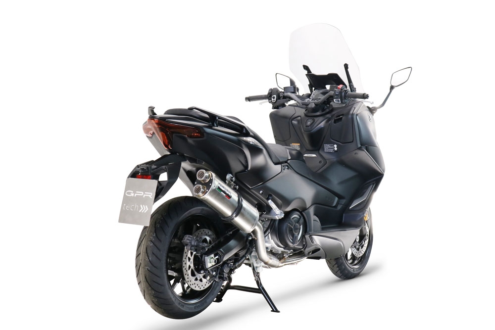 Scarico GPR compatibile con  Yamaha T-Max 560 2022-2024, Dual Inox, Scarico completo omologato,fornito con db killer estraibile,catalizzatore e collettore