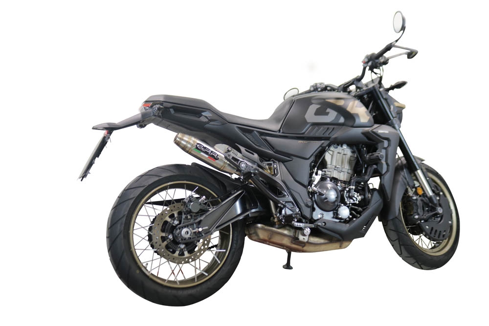 Scarico GPR compatibile con  Zontes 350 T1 ADV 2022-2024, Deeptone Inox, Scarico omologato, silenziatore con db killer estraibile e raccordo specifico