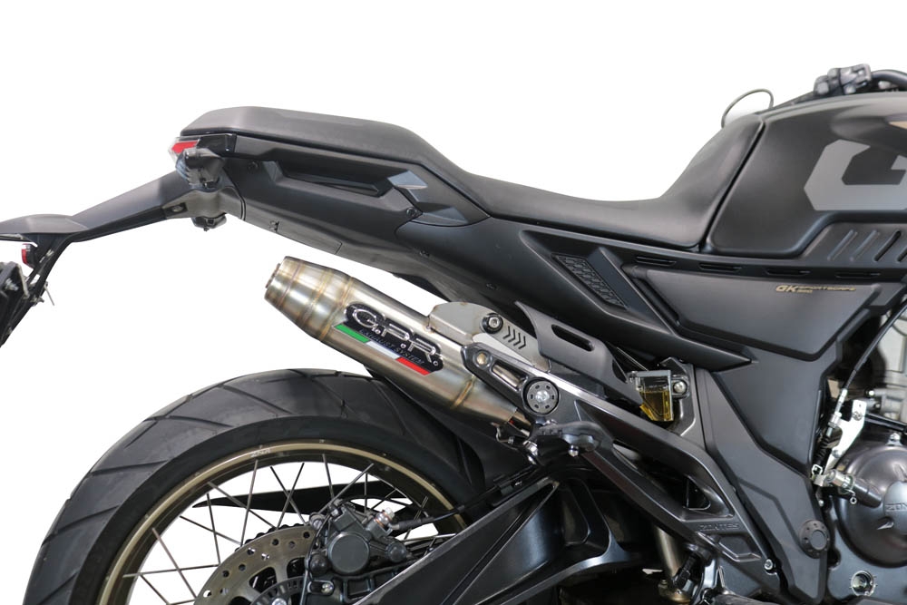 Scarico GPR compatibile con  Zontes 350 T1 ADV 2022-2024, Deeptone Inox, Scarico omologato, silenziatore con db killer estraibile e raccordo specifico