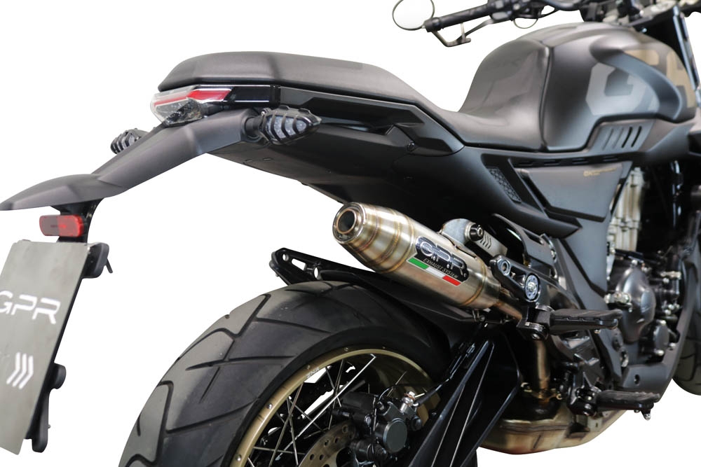 Scarico GPR compatibile con  Zontes 350 T1 ADV 2022-2024, Deeptone Inox, Scarico omologato, silenziatore con db killer estraibile e raccordo specifico