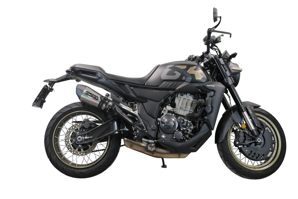 GPR escape compatible con  Zontes 350 X1 2022-2024, New Grand Prix Evo Titanium, Escape legal, homologado, silenciador con db killer desmontable y tubo de conexión específico 