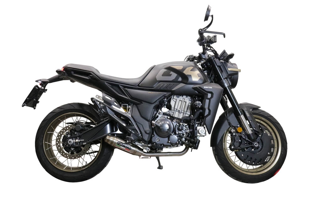 Scarico GPR compatibile con  Zontes 350 GK 2022-2024, Deeptone Inox, Scarico completo racing, fornito con db killer estraibile e collettore, non legale per uso stradale