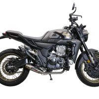 Scarico GPR compatibile con  Zontes 350 GK 2022-2024, Deeptone Inox, Scarico completo racing, fornito con db killer estraibile e collettore, non legale per uso stradale