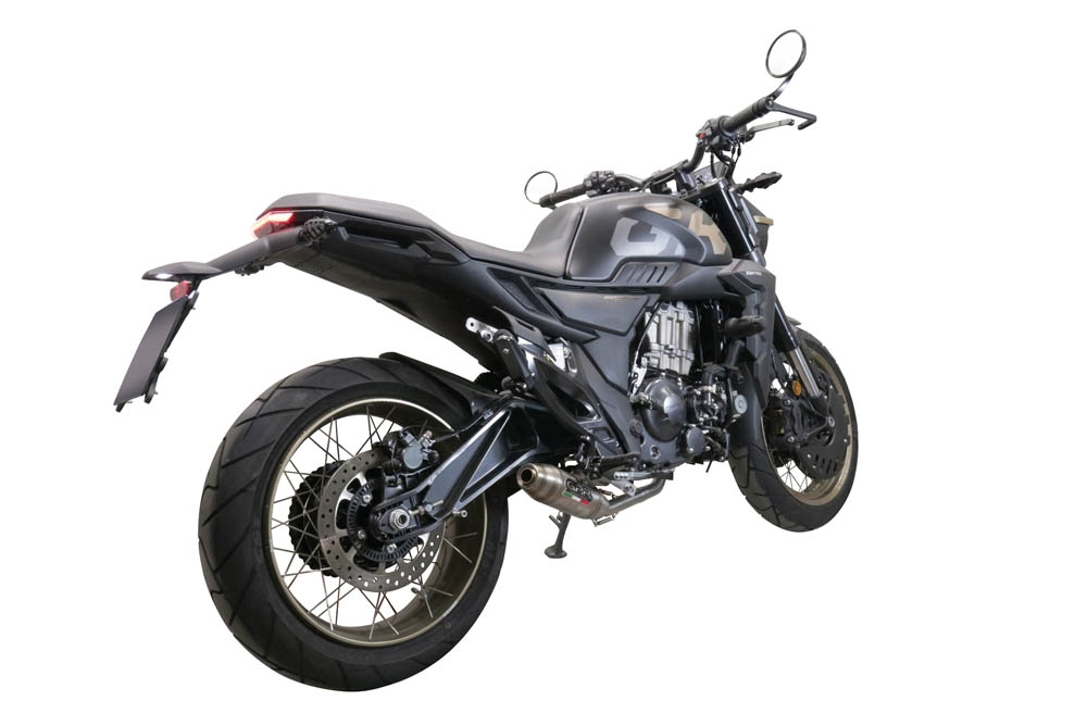 Scarico GPR compatibile con  Zontes 350 GK 2022-2024, Deeptone Inox, Scarico completo racing, fornito con db killer estraibile e collettore, non legale per uso stradale