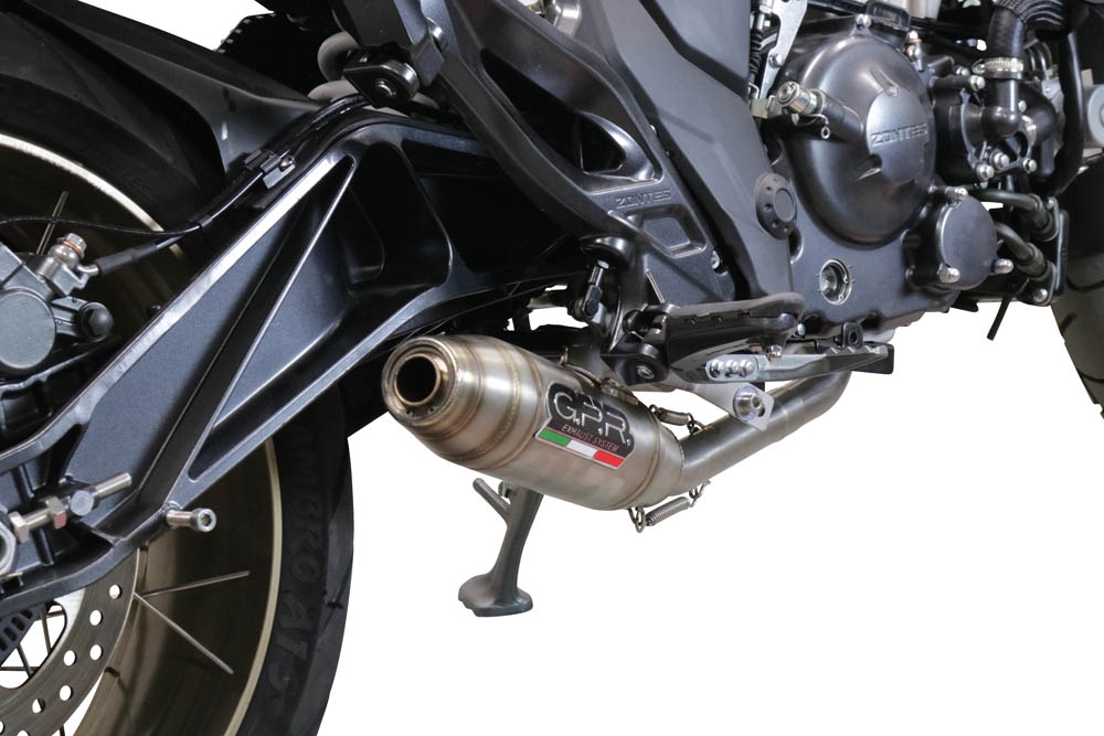 Scarico GPR compatibile con  Zontes 350 GK 2022-2024, Deeptone Inox, Scarico completo racing, fornito con db killer estraibile e collettore, non legale per uso stradale