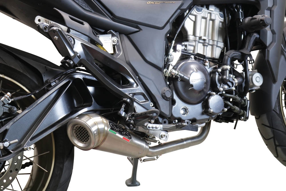 Scarico GPR compatibile con  Zontes 350 T1 ADV 2022-2024, Deeptone Inox, Scarico completo racing, fornito con db killer estraibile e collettore, non legale per uso stradale