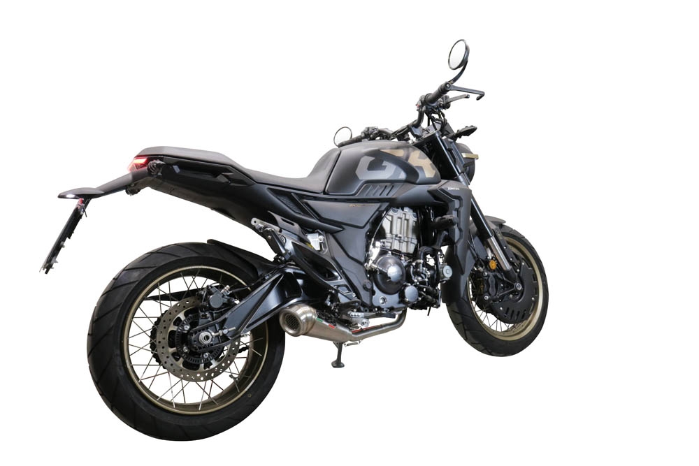 Scarico GPR compatibile con  Zontes 350 T1 ADV 2022-2024, Deeptone Inox, Scarico completo racing, fornito con db killer estraibile e collettore, non legale per uso stradale