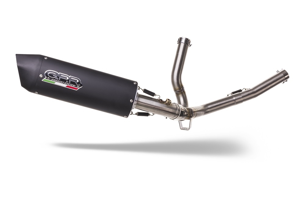 GPR escape compatible con  Suzuki V-Strom DL650 2004-2011, Furore Nero, Escape semi-completo homologado con db killer extraible 