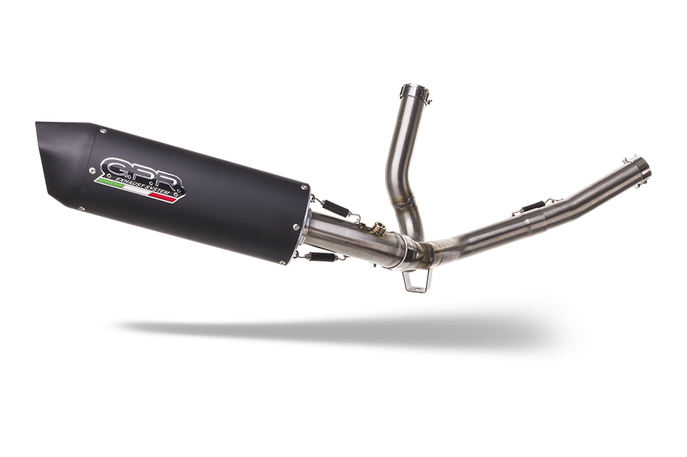 GPR exhaust compatible with  Suzuki V-Strom DL650 2017-2020, Furore Evo4 Nero, Mid-full system exhaust legal for UK and non-EU markets including removable db killer 
