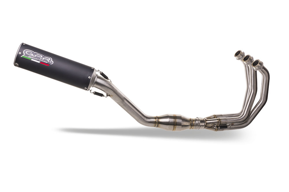 Scarico GPR compatibile con  Yamaha XSR900 2022-2024, M3 Black Titanium, Scarico completo omologato,fornito con db killer estraibile,catalizzatore e collettore
