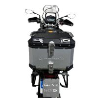 TOP CASE - BAULETTO GPR TECH COMPATABILE CON Benelli Trk 502 X 2017/2020 e4 GPR TECH BAULETTO TOP CASE ALPI-TECH 35 LT. COLORE ARGENTO CON PIASTRA SPECIFICA 
