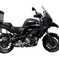 TOP CASE - BAULETTO GPR TECH COMPATABILE CON Benelli Trk 502 X 2021/2024 e5 GPR TECH BAULETTO TOP CASE ALPI-TECH 35 LT. COLORE ARGENTO CON PIASTRA SPECIFICA 