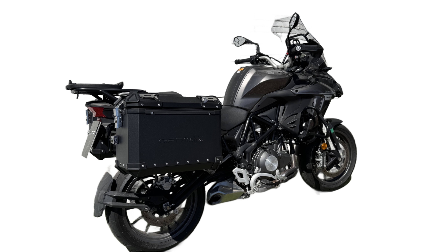 GPR TECH COMPATABILE CON Benelli Trk 502 X 2021/2024 e5 GPR TECH COPPIA DI VALIGIE LATERAL,I COLORE NERO, SERIE ALPI-TECH 38 LT. + 38 LT. CON TELAIO SPECIFICO 