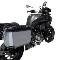 GPR TECH COMPATABILE CON Benelli Trk 502 2017/2020 e4 GPR TECH COPPIA DI VALIGIE LATERALI ARGENTO ALPI-TECH 38 LT. + 38 LT. CON TELAIO SPECIFICO 