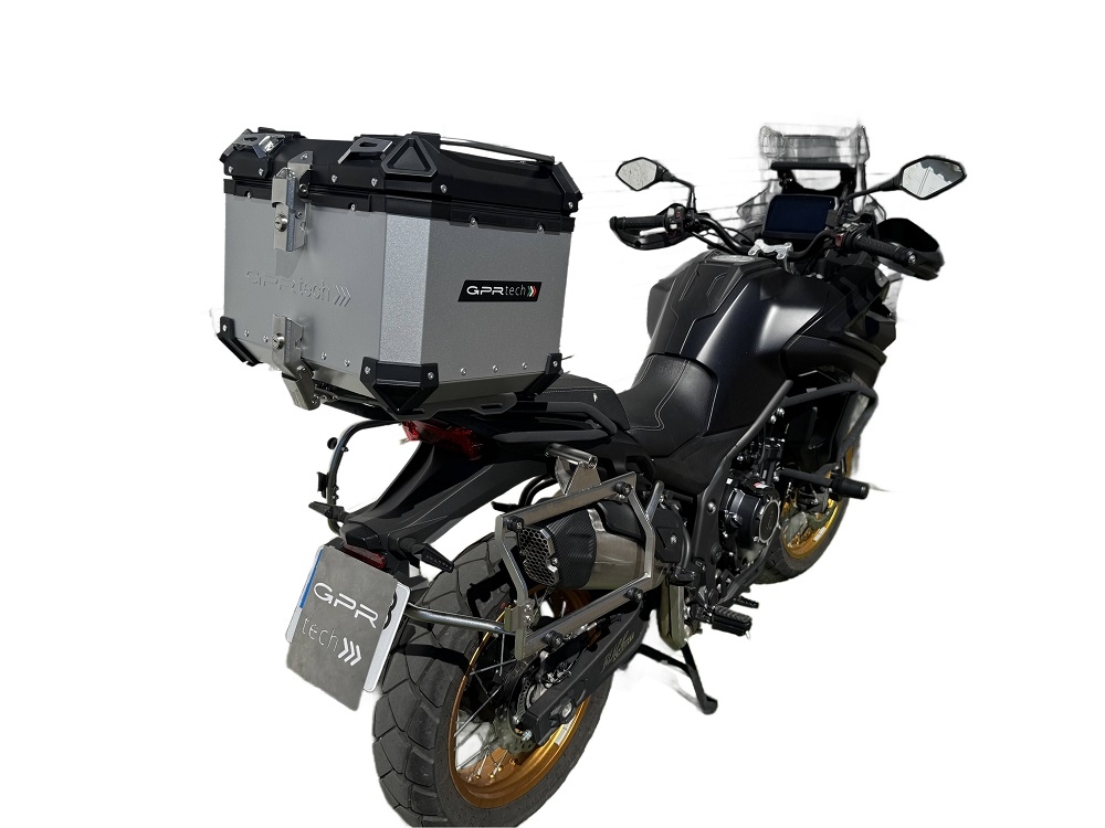 TOP CASE - BAULETTO GPR TECH COMPATABILE CON Voge 525DSX 2023/2025 e5 GPR TECH BAULETTO TOP CASE ALPI-TECH 35 LT. COLORE ARGENTO CON PIASTRA SPECIFICA 