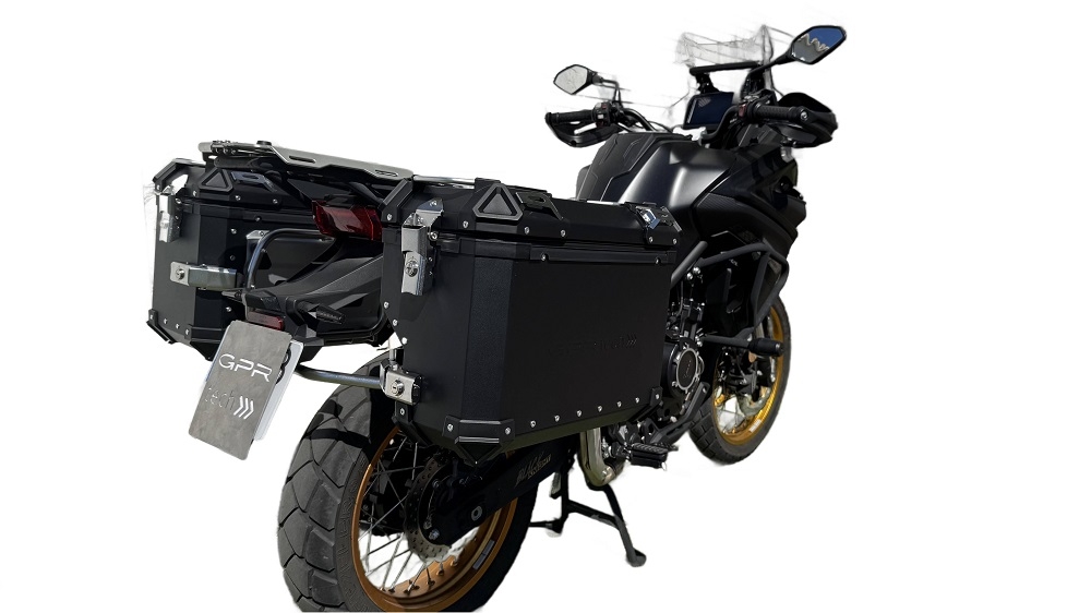 GPR TECH COMPATABILE CON Voge 525DSX 2023/2025 e5 GPR TECH COPPIA DI VALIGIE LATERALI NERE ALPI-TECH 38 LT. + 32 LT. CON PORTA PACCHI NERO 