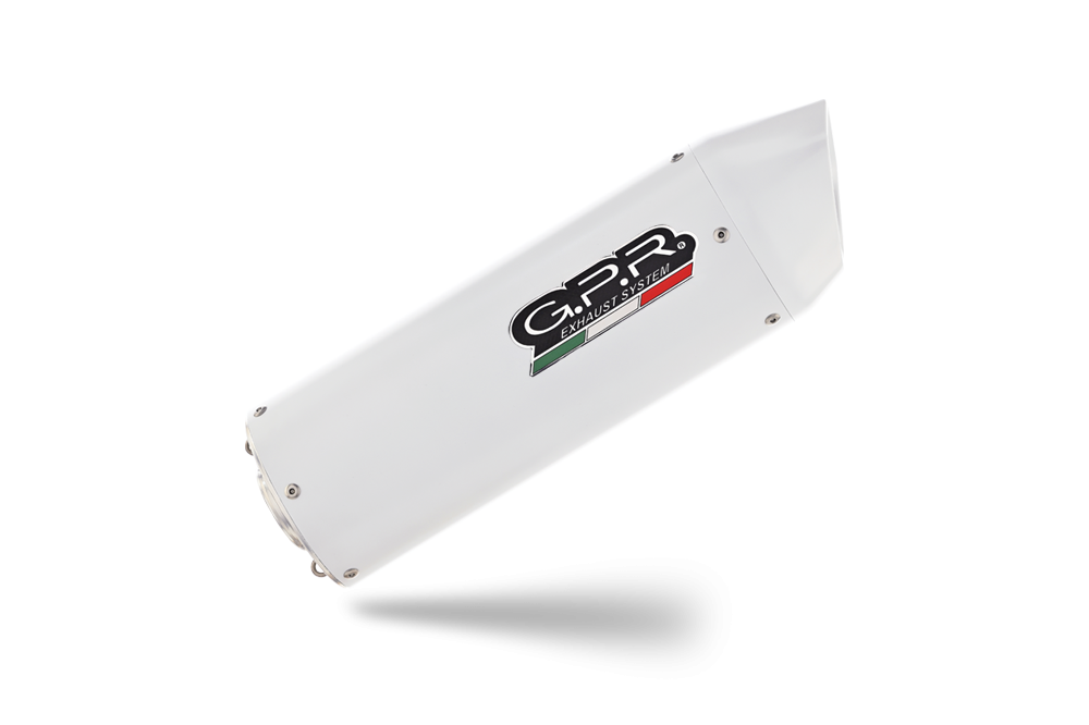 Scarico GPR compatibile con  Bmw F 800 R 2015-2016, Albus Ceramic, Scarico omologato, silenziatore con db killer estraibile e raccordo specifico
