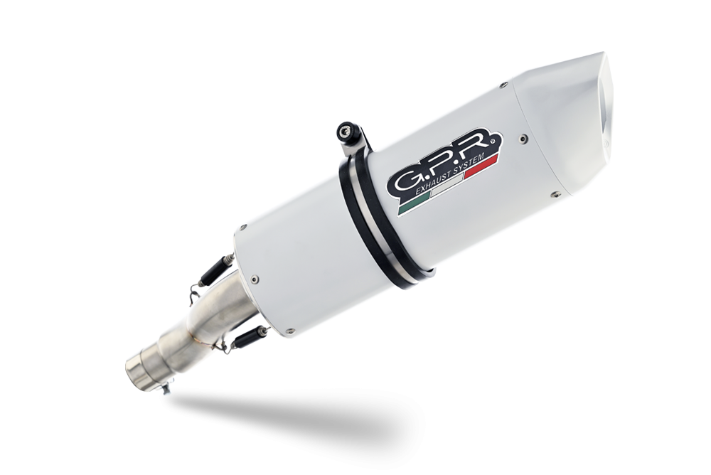 Scarico GPR compatibile con  Bmw F 800 R 2015-2016, Albus Ceramic, Scarico omologato, silenziatore con db killer estraibile e raccordo specifico