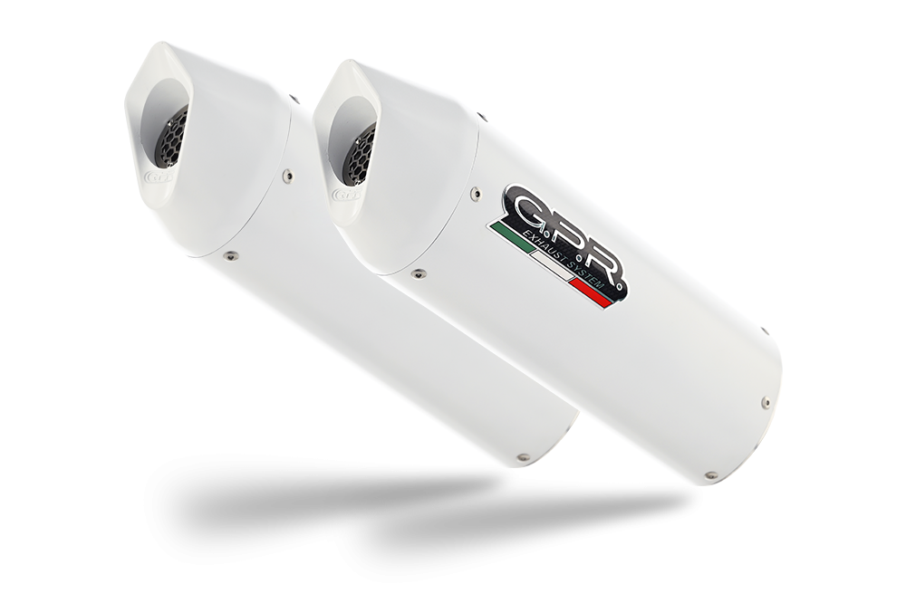 Scarico GPR compatibile con  Kawasaki ZX-10R 2006-2007, Albus Ceramic, Coppia di silenziatori di scarico omologati, con flangia specifica, con db killer estraibili