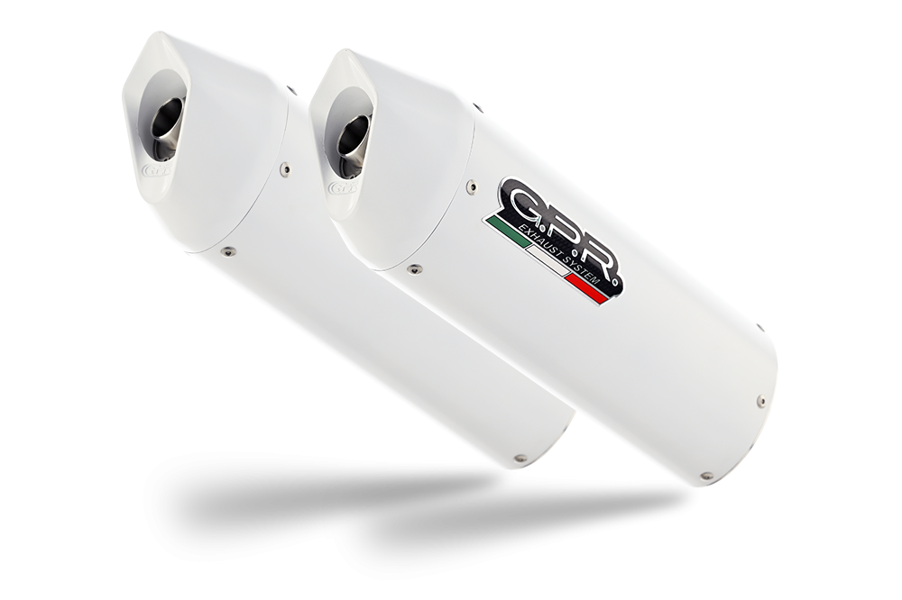 Scarico GPR compatibile con  Bmw K 1600 Gt 2010-2016, Albus Ceramic, Coppia di terminali di scarico omologati, forniti con db killer removibili e raccordi specifici